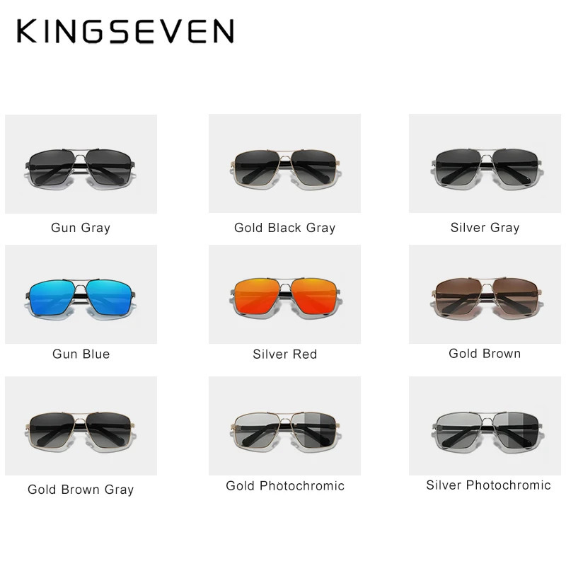 KINGSEVEN Sunglasses Polarized Coating Lens Oculos Male and Female Automatic Reset Frame Driving Glasses 250213
