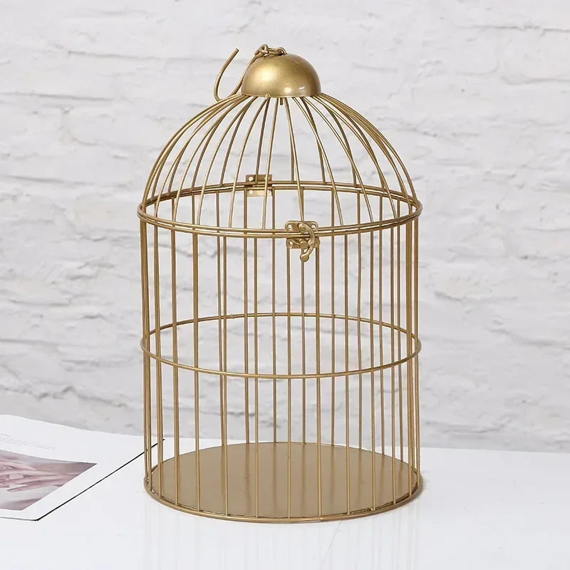 European Retro Iron Flower Stand Bird Cage Balcony Decor Outdoor Decorative Cages for Pet Supplies and House Decoration 250206