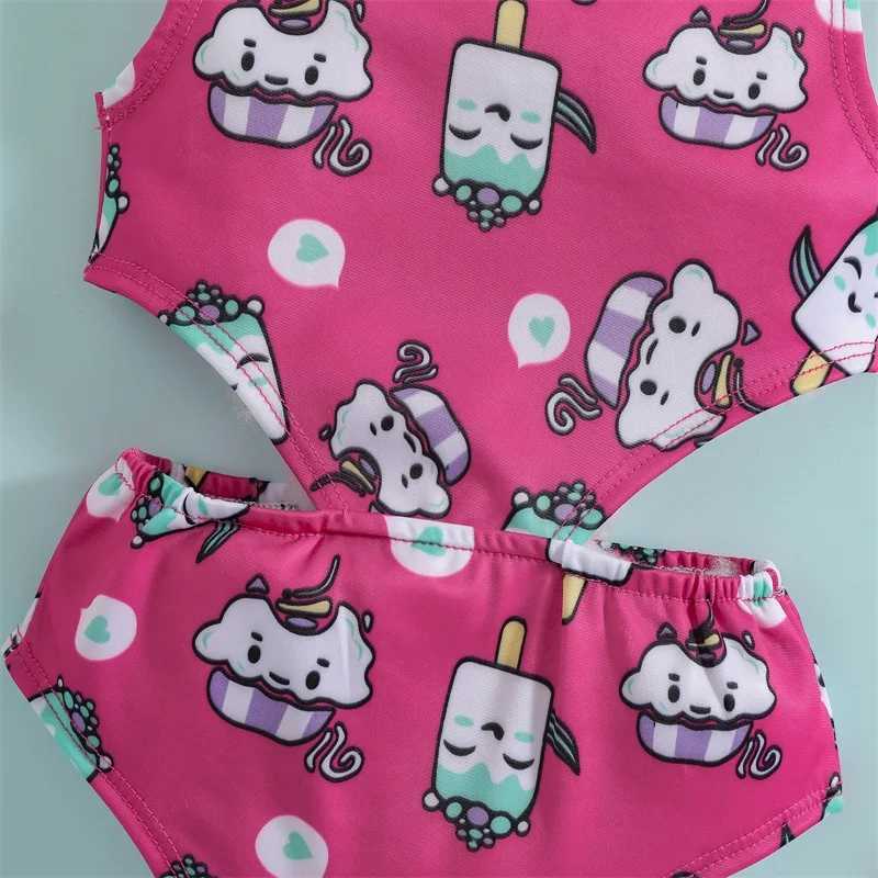 Yiiciovy Little Girls Lovely Print Swimsuit Bikini Ice Swimwear Swimming Suit Summer Kids Beach Bathing SuitXJ250214