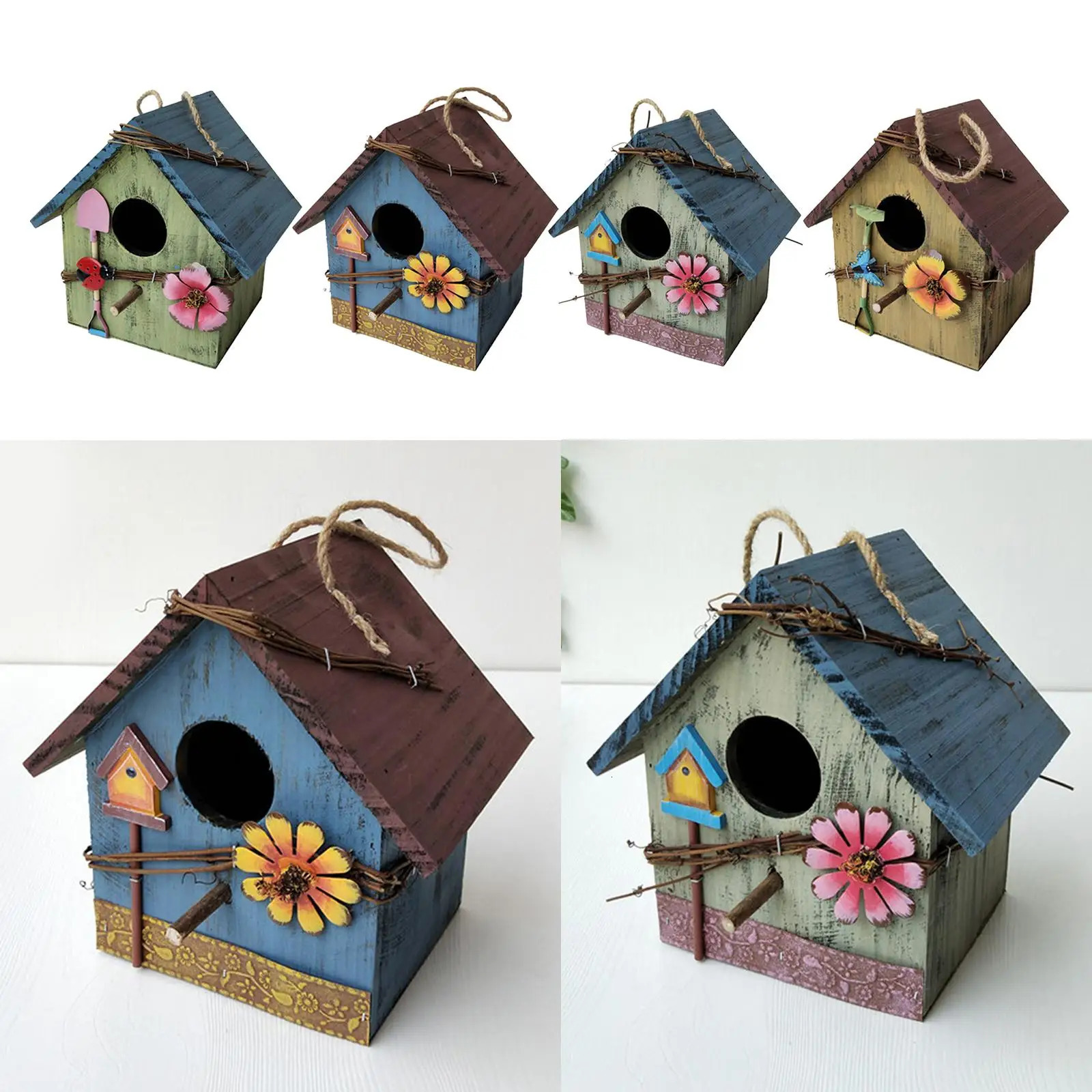 Hanging Bird House Outdoor Courtyard Decorative Birdhouses Yard Garden Decor 250206