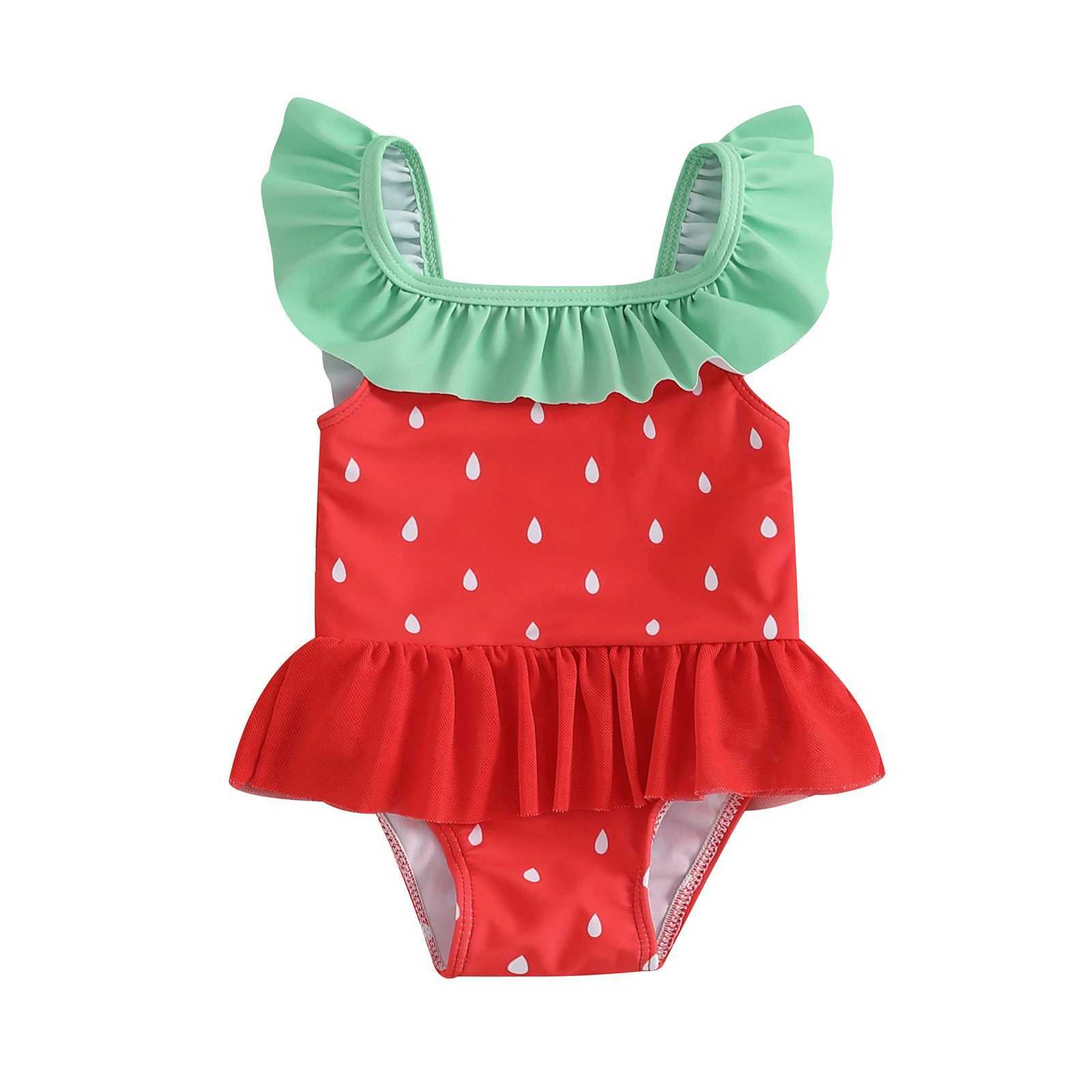 0-3Years Baby Girl Swimsuit Summer Cute Sleeveless Square Neck Slips Rompers Bathing Suit Toddlers Beachwears SwimwearXJ250214