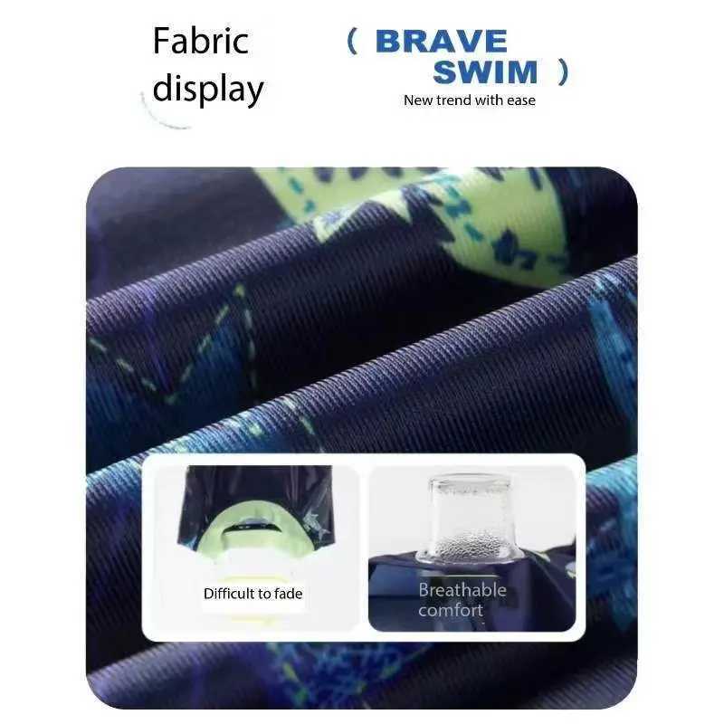 Two Piece Childrens Swimsuit SummerNew Boys Quick-drying Swimwearteenage Boy Swimming Suits with Cap SetXJ250214