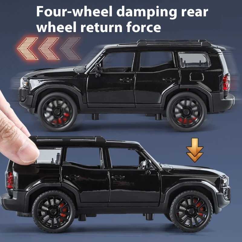 1 32 TOYOTA PRADO Land Cruiser Off Road Vehicle Metal Alloy Diecast Model Car Outdoor Display Collectibles Decorative Gift BoyT250215