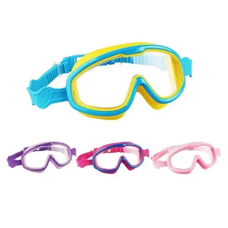 Large frame waterproof childrens anti-fog UV swimming goggles outdoor swimming goggles suitable for children aged 8-13 Z250215