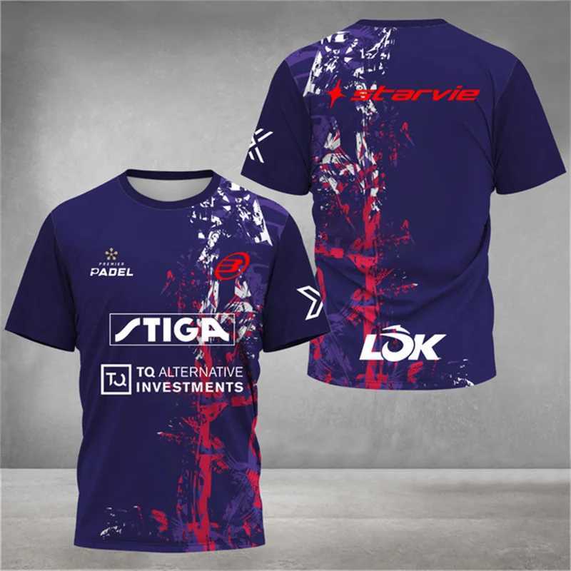 2024 Stylish Printed Padel Jersey Breathable Quick-Drying Tennis Short Sleeve T-Shirt Big Size Mens Sportswear Fitness Clothing W250214