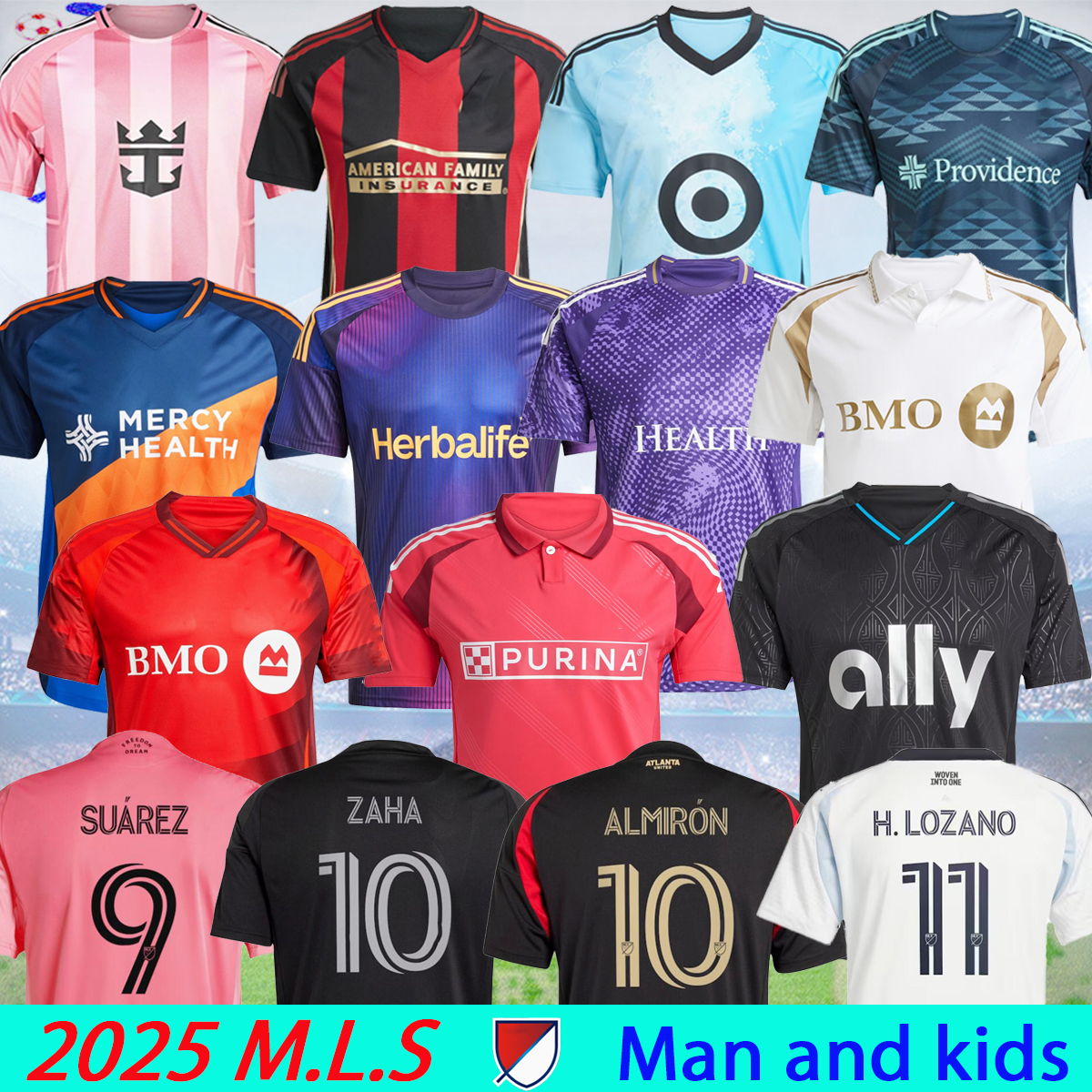 2025 San Diego FC Columbus Soccer Jerseys UNITED LA Galaxy Montreal Crew kit 25 26 LAFC Seattle Sounders Austin FC Orlando CITY H.Lozano home away football shirt 16-4XL