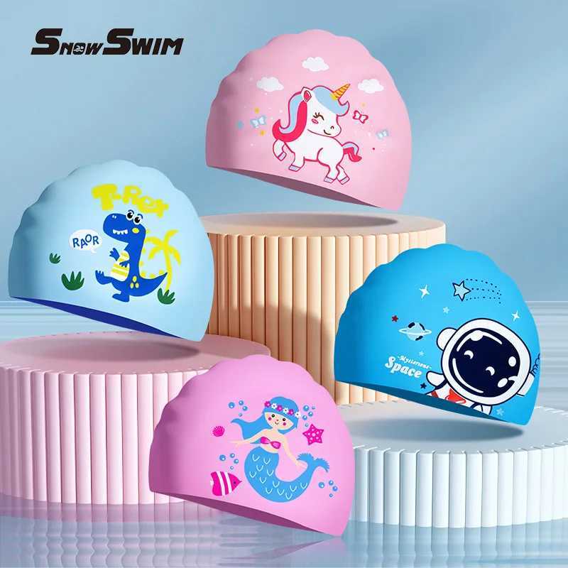 Childrens Swimming Goggles Small Frame Waterproof Anti-fog HD Boys and Girls Swimming Glasses Swimming Cap Set Diving Equipment Z250215