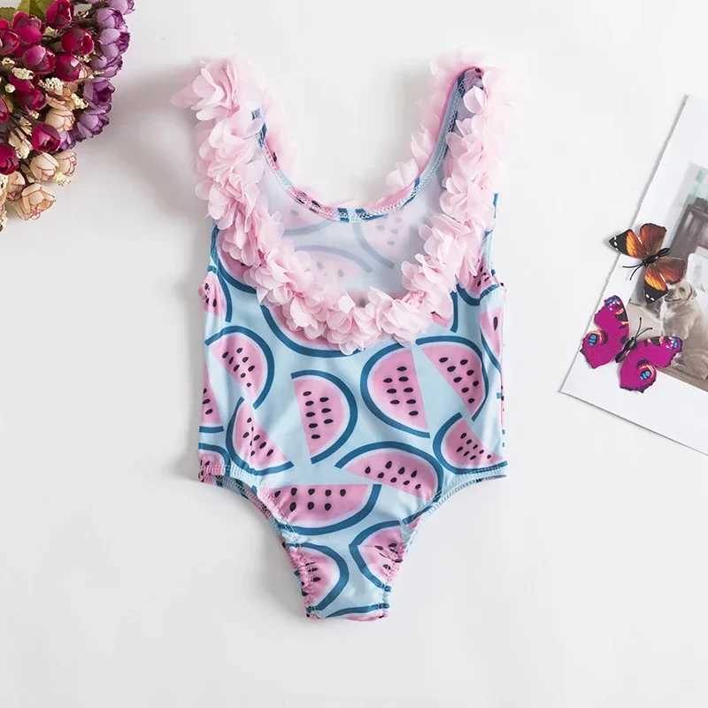 Fashion Print Leopard Baby Girls Swimsuit 1-5 Years Toddler Girls One-piece Swimwear Children Summer Beach Wear Swimming OutfitXJ250214