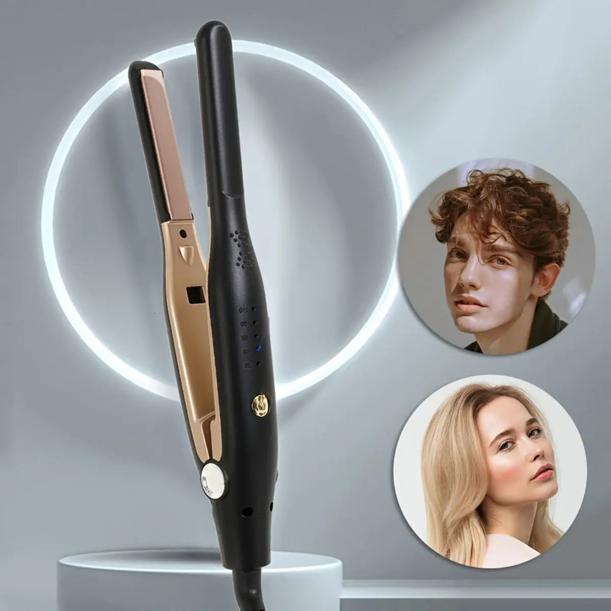 2 In 1 Hair Straightener Curling Iron Mini Pencil Flat Iron for Short Hair Beard StraighteneHome Hair Curlr Ceramic Hair Curlers 250214