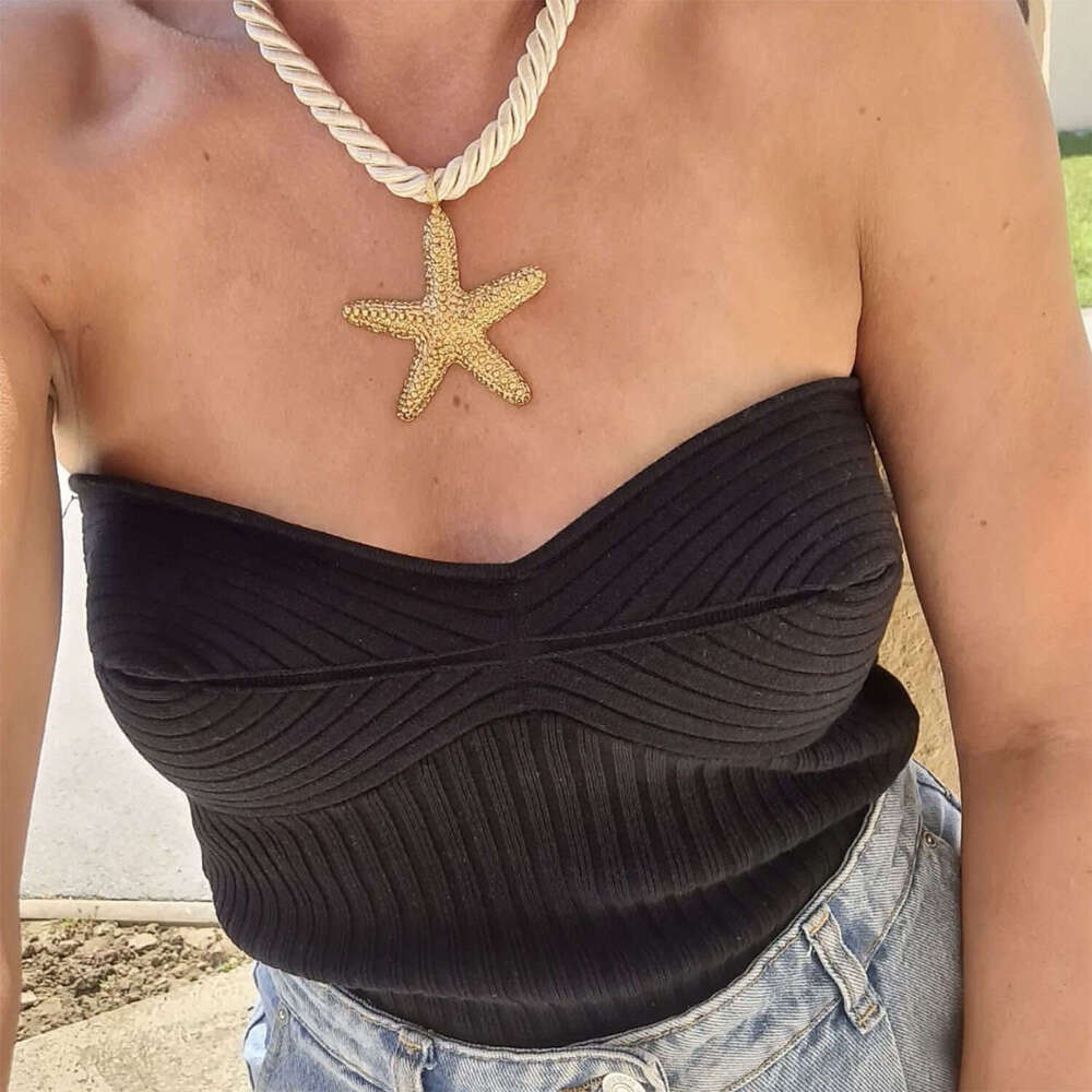 Spring/Summer Hot European and American Women's Wear Clean Color Simple Sexy strapless Short Top 2025 New Style Elegant Clothing