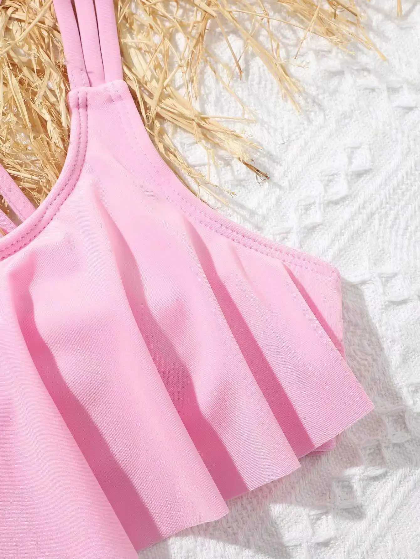 Ruffle Bikini 2023 Girls Swimsuit Kids Swimwear Female Childrens Bathers Bathing Swimming Swim Suit BeachwearXJ250214
