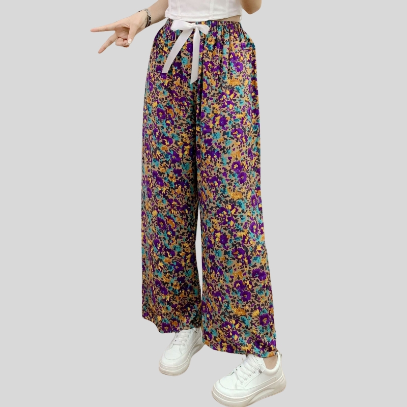 New cotton and silk pajama pants for women's summer new large-size loose trousers, pregnant women can wear human cotton thin trousers