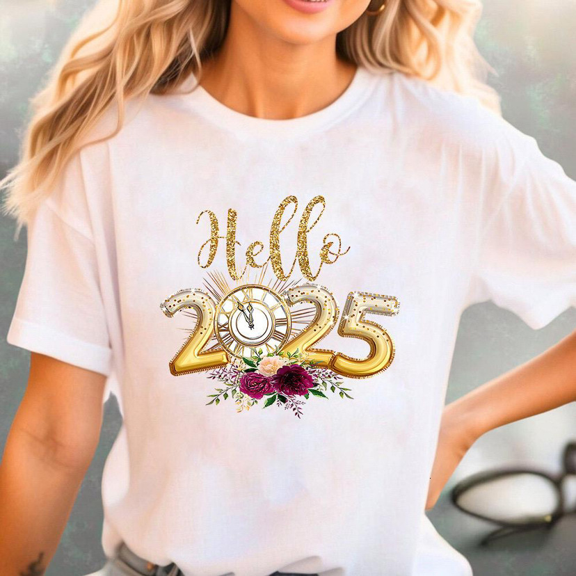 Designer Fashion Trend Versatile 2025 Round Neck Large Short Sleeved Women T-shirt