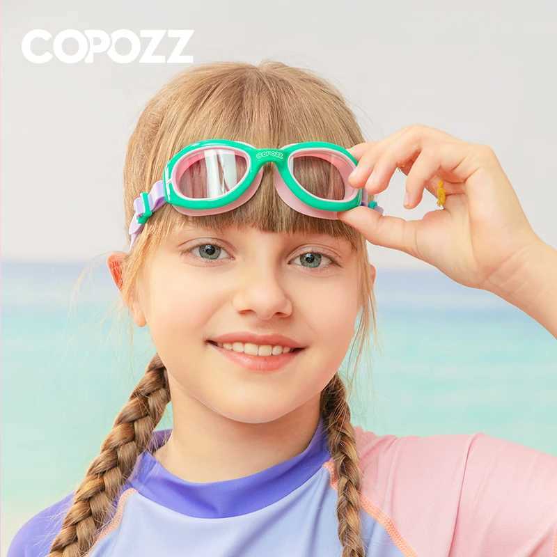 COPOZZ Colorful Swimming Goggles Kids Professional Children Swim Eyewear Anti Fog UV Protection Water Glasses For Boy and Girl Z250215