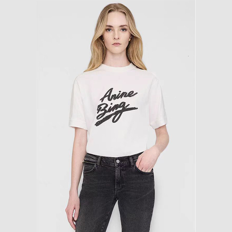 Designer Fashion Trend Spring New Item Niche ABAB Front Print Classic Letter Print Splicing Round Neck Women's Short Sleeved T-shirt