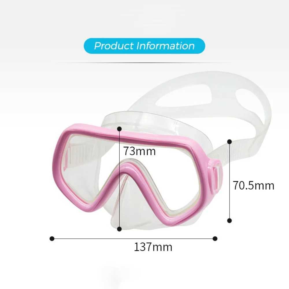 PC Childrens Diving Goggles Anti Fog Waterproof Diving Goggles Nose Protection High Definition Lenses Snorkeling Mask Children Z250215