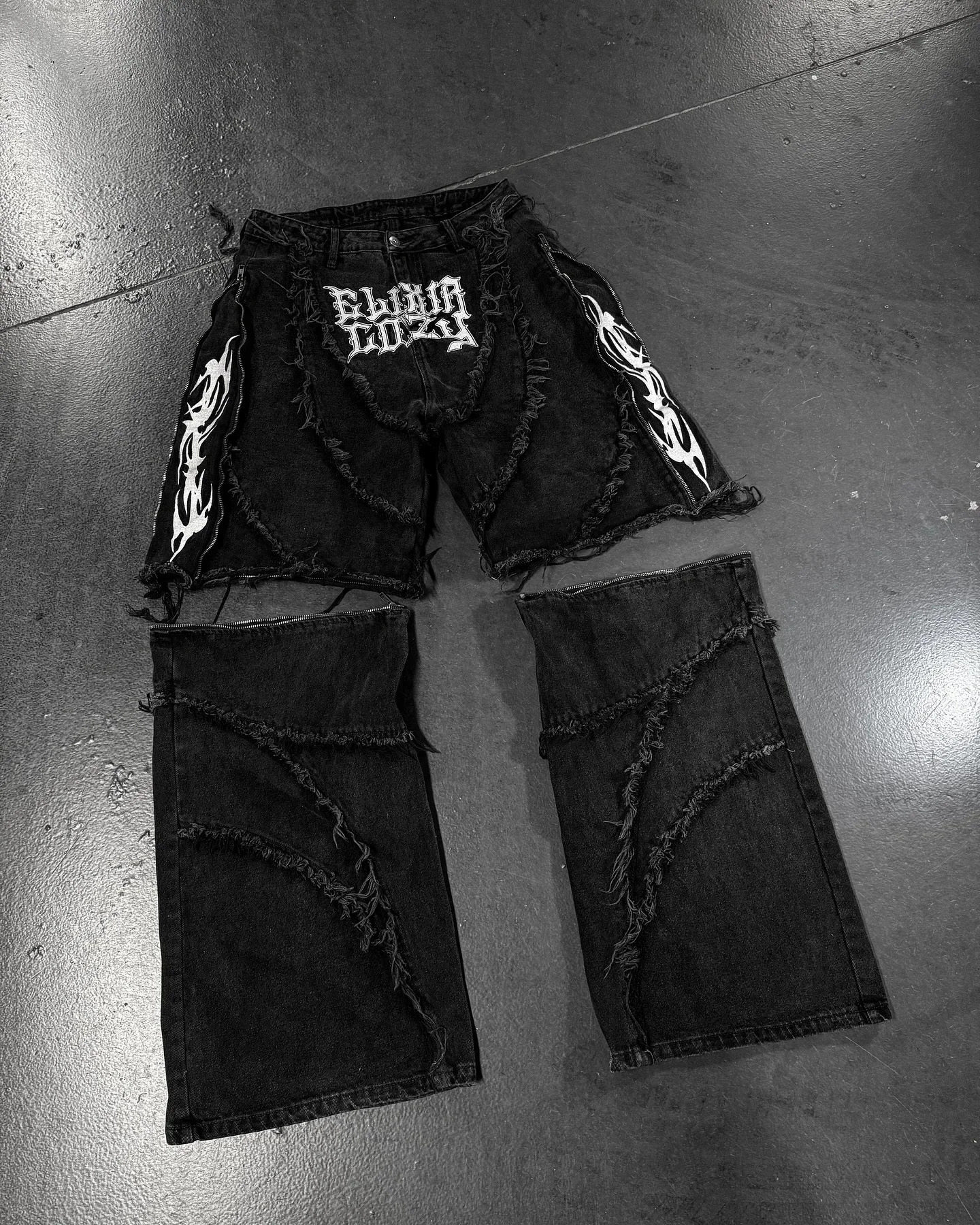 Fashion America Retro Street Zip Up Patchwork Baggy Jeans Men Y2k Stripe y Splicing Black Denim Pants Hip Hop 250214