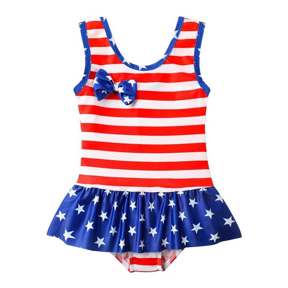 Swimsuits One-piece Girl Stripe Swimming Costume Child Toddler Bathing Beachwear SwimwearXJ250214