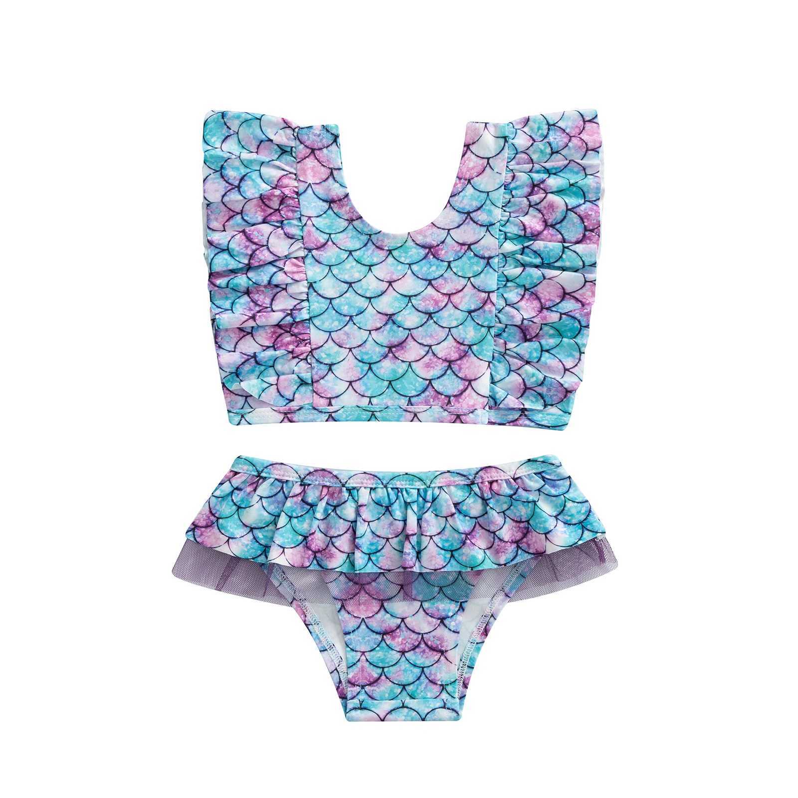 Kids Girls 2 Pieces Bikini Set Stripe Colorful Print Tank Tops Shorts Swimwear Set Summer Baby Girls Beach Bikini SetsXJ250214