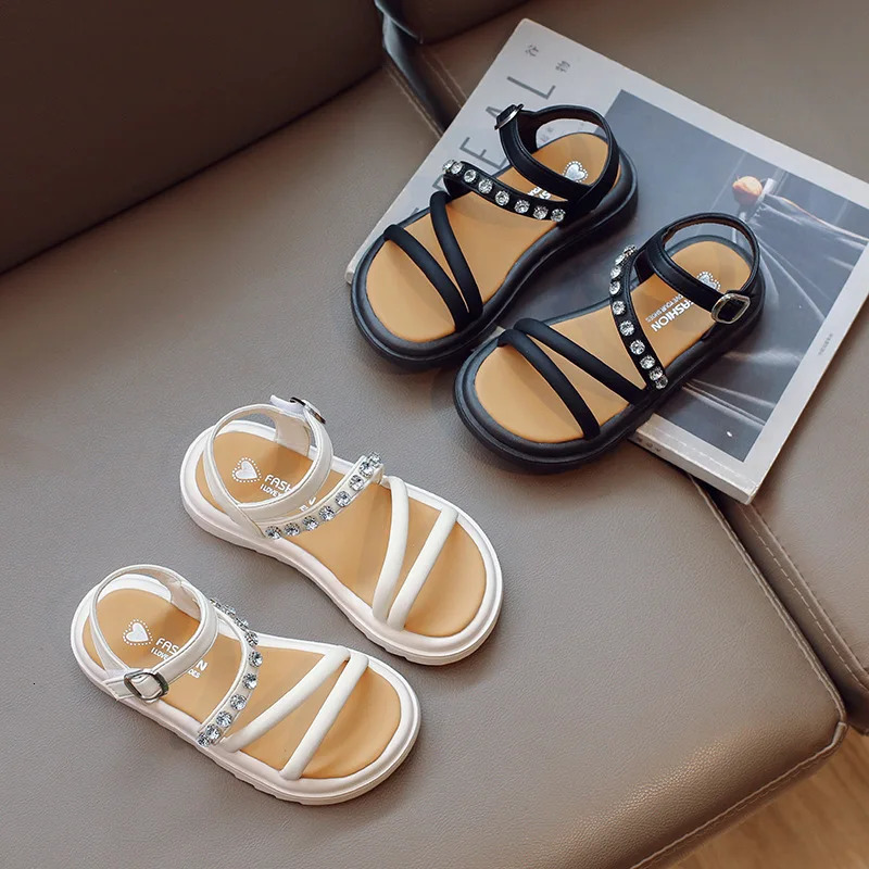 Child Sandals for Girls Kids Shoes Princess Summer Girls Sandals Gladiator Rhinestone Childrens Shoe Size 7 9 2 10 Year 250214