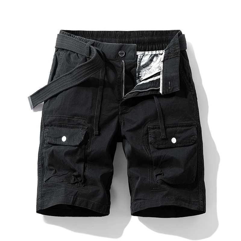 Summer Overalls Pants Mens High-End Multi-Pocket Mountaineering Pants Outdoor Casual Large Size Mens Elastic Waist Shorts W250215