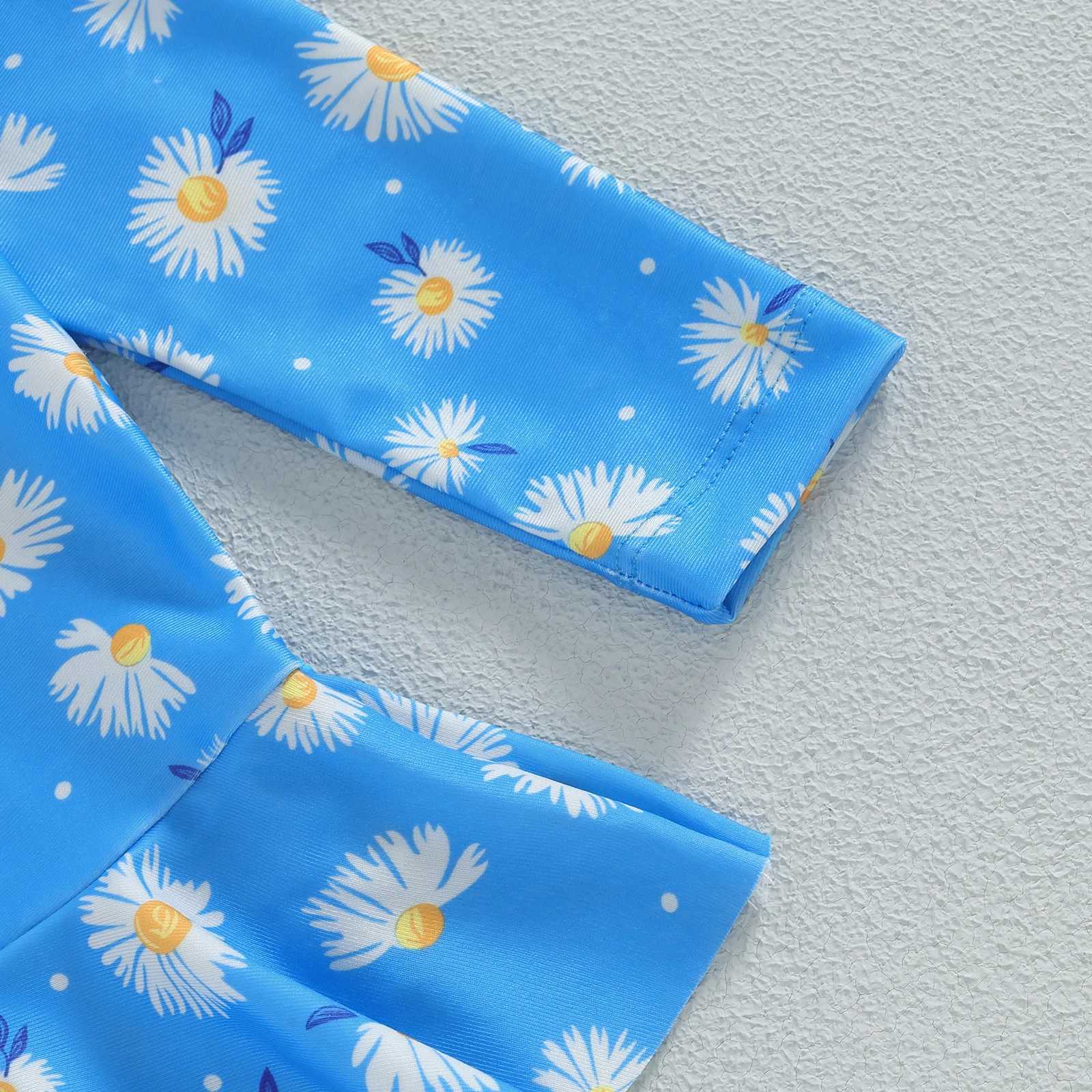 Toddler Baby Girls Floral Swimsuit Cotton Beachwear Newborn Long Sleeve Bikini with Hat Swimwear Infant Summer Bathing SuitsXJ250214