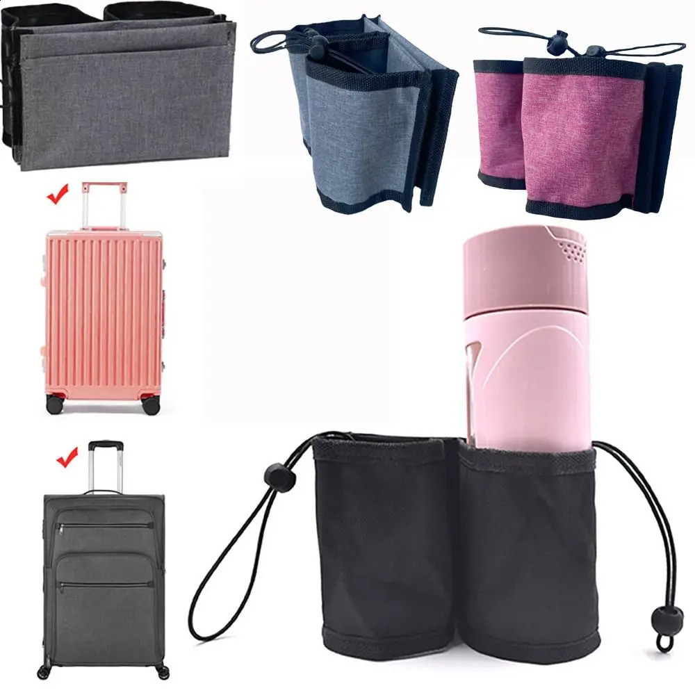 Luggage Cup Holder Fits All Suitcase Handles Durable Free Hand Travel Suitcase Drink Bag Travel Milk Tea Coffee Mugs Holder 250214