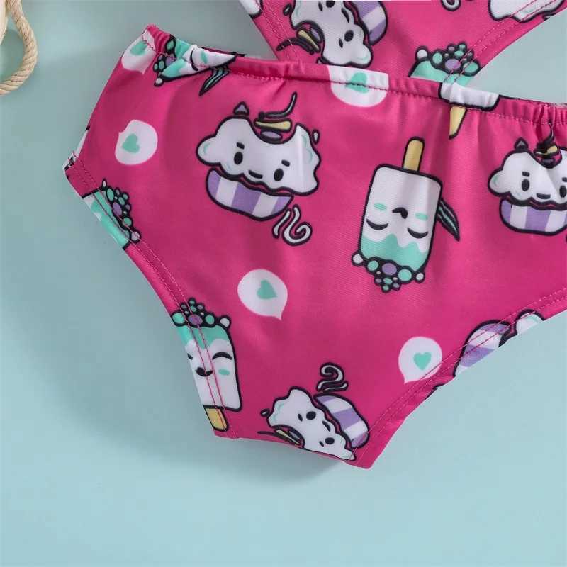 Yiiciovy Little Girls Lovely Print Swimsuit Bikini Ice Swimwear Swimming Suit Summer Kids Beach Bathing SuitXJ250214