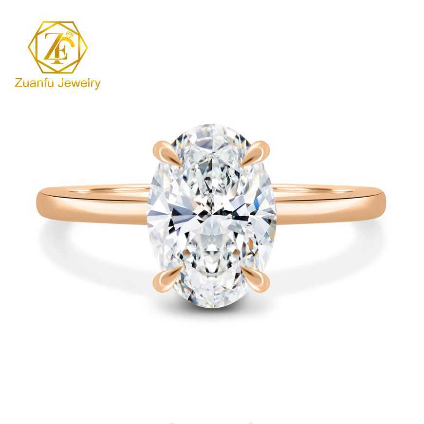 Customizable Womens Solitaire Engagement Wedding Ring Solid 1CT 2CT 3CT Gold 14K 18K IGI Certified VS1 Lab Diamonds Ring Gift