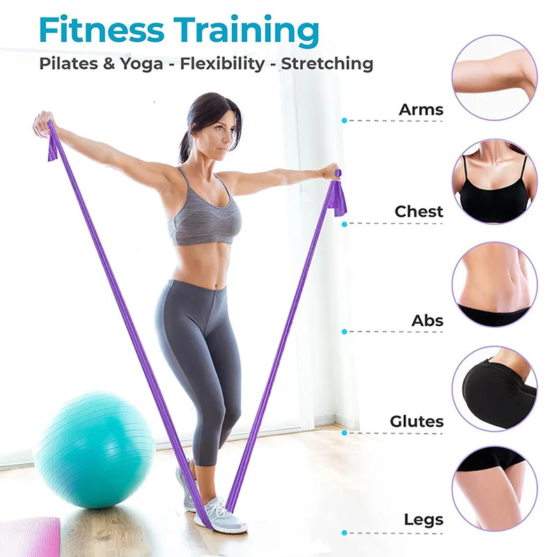 4 pieces of resistance bands exercise elastic fitness exercises yoga Pilates recovery physical therapy stretching strength training 250213