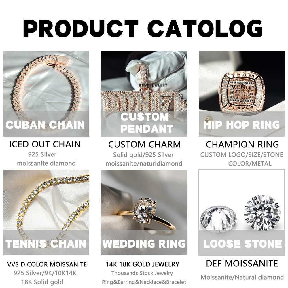 Hot Sale 8mm 10mm 12mm 15mm Moissanite Cuban Link Chain 925 Sterling Silver Hip Hop Iced Out Diamond Cuban Link Moissanite Chain