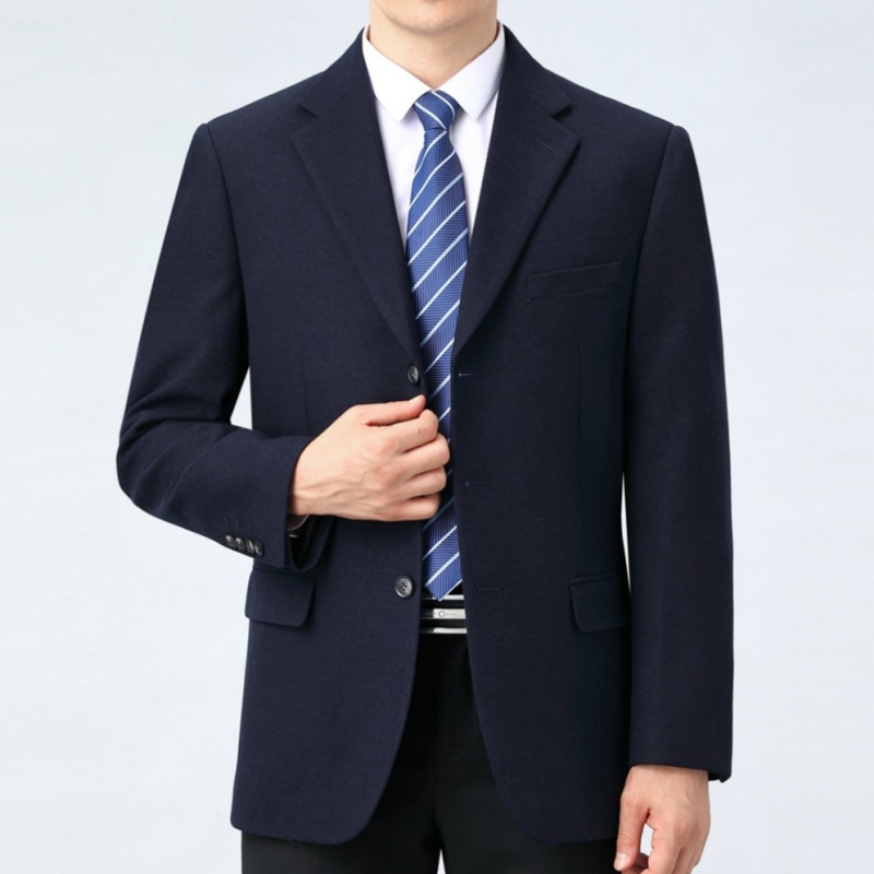X211Elegant Men's Wool Suit Jacket Perfect for Midlife Casual Style During Fall and Winter