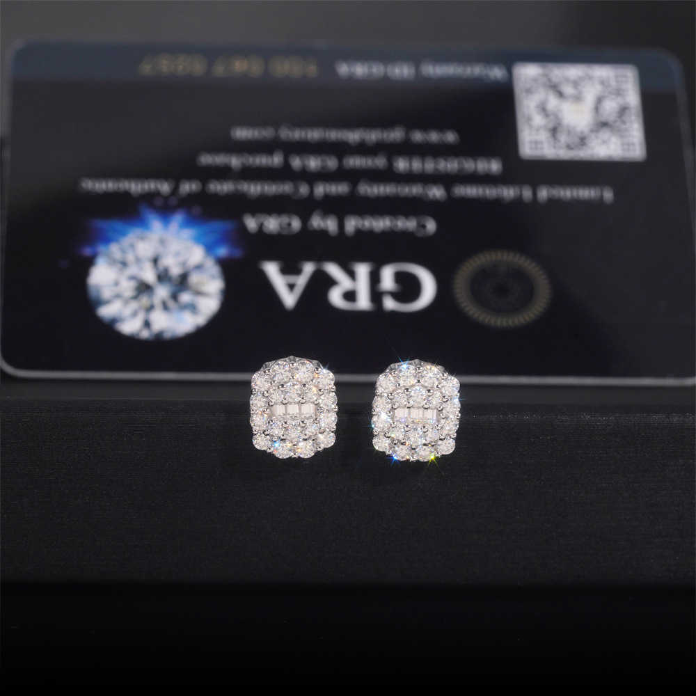 925 silver moissanite earrings for drainage fashion have passed the GRA certification test pen and are popular accessories