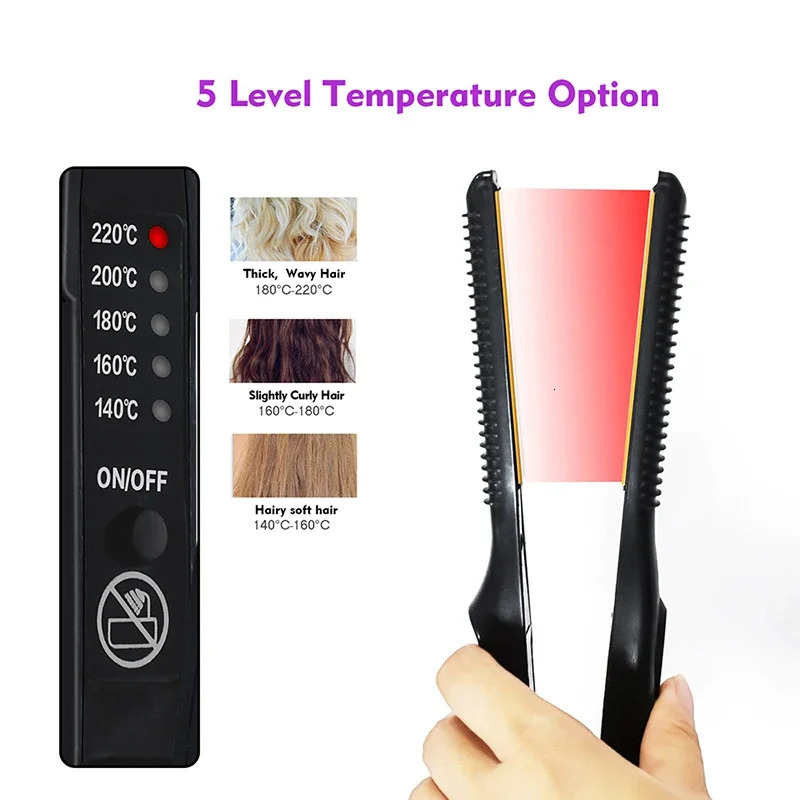 2 in 1 Small Flat Iron Hair Straightener Curler For Short Hair Women And Men Beard Straightener Pencil Flat Iron Dual Voltage 250214