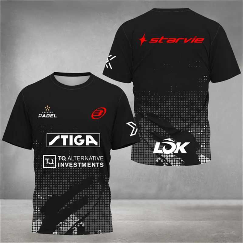 2024 Stylish Printed Padel Jersey Breathable Quick-Drying Tennis Short Sleeve T-Shirt Big Size Mens Sportswear Fitness Clothing W250214