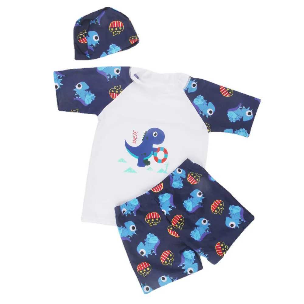 Childrens Boys Summer Baby Sun Protection Quick Drying Split Body Swimsuit Childrens Middle and Large Childrens Cute OutfitXJ250214