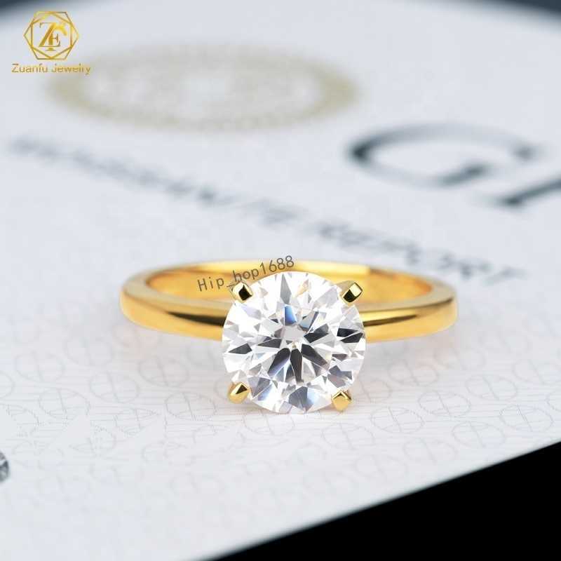 14K Yellow Rose Gold Customizable Classic 1CT IGI-Certified Lab Grown Diamond Solitaire Ring Stylish Womens Fashion Gift