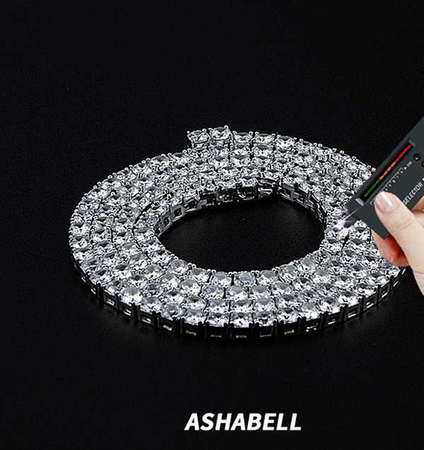 Pass Diamond Tester D Color Ice Out Moissanite Necklace 925 Silver Diamond Chain Vvs Moissanite Tennis Chain for Women and Men