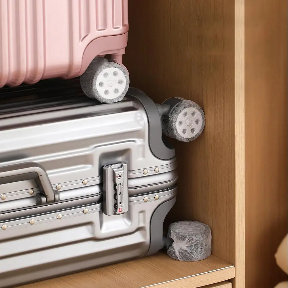 80Pcs Disposable Luggage Wheels Protector Anti-slip Wear-resistant Suitcase Wheels Protection Cover Elastic Reduce Noise 250214