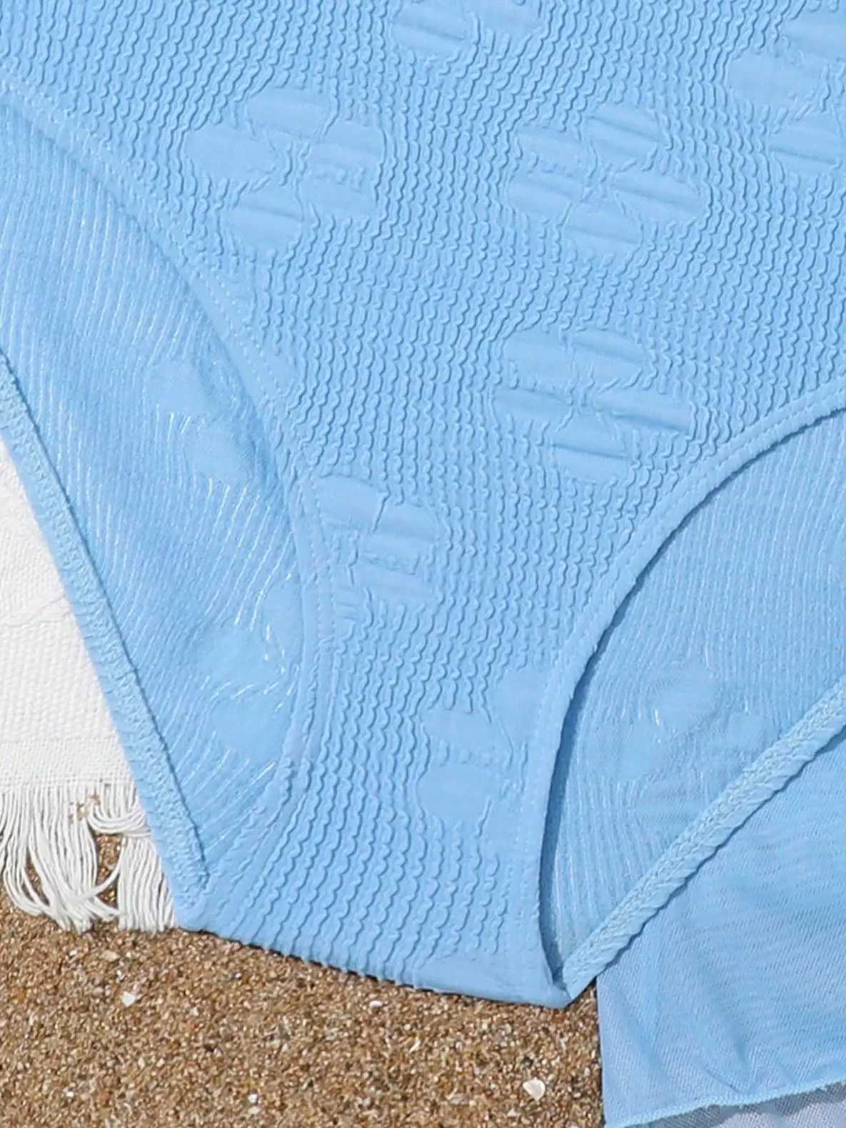 Ring Detail Bikini 2023 Girls Swimsuit High Waist Kids Swimwear Female Drstring Beach Skirt Children Swimming Swim SuitXJ250214