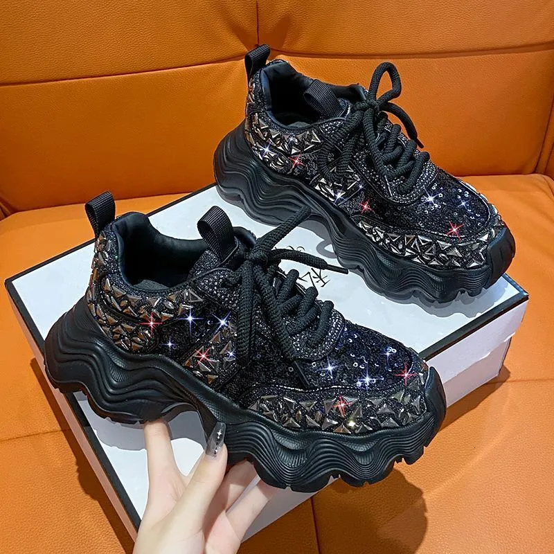 Water Dia Women's 2024 Winter New Designer Fashion Lace Sponge Cake Thick Bottom Height Increasing Casual Sports Shoes