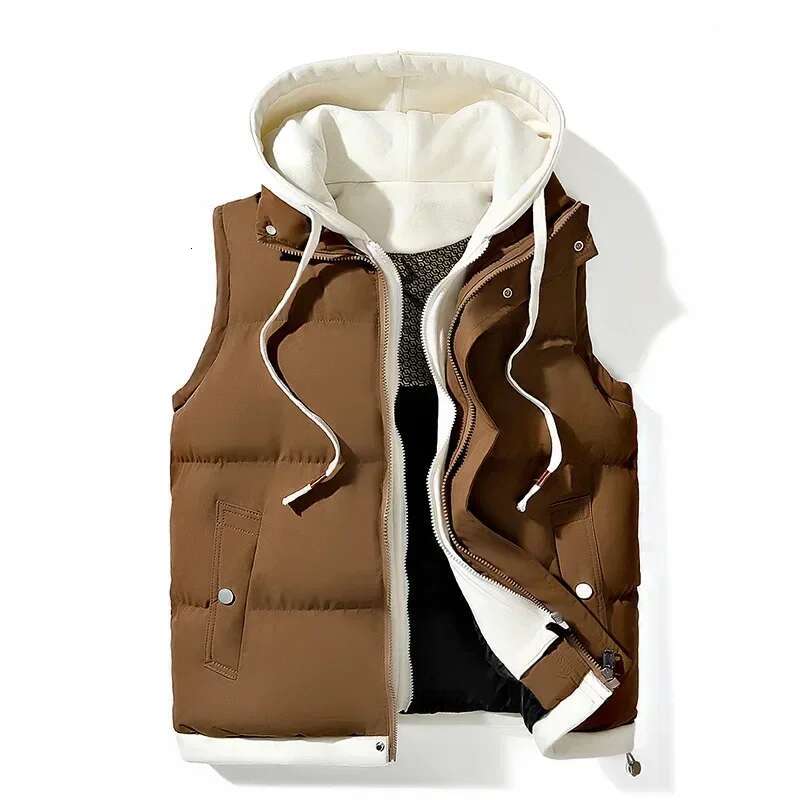 Down Unisex Autumn and Winter Youth Fashion Brand Cotton Jacket Overalls Thickened Shoulder Vest