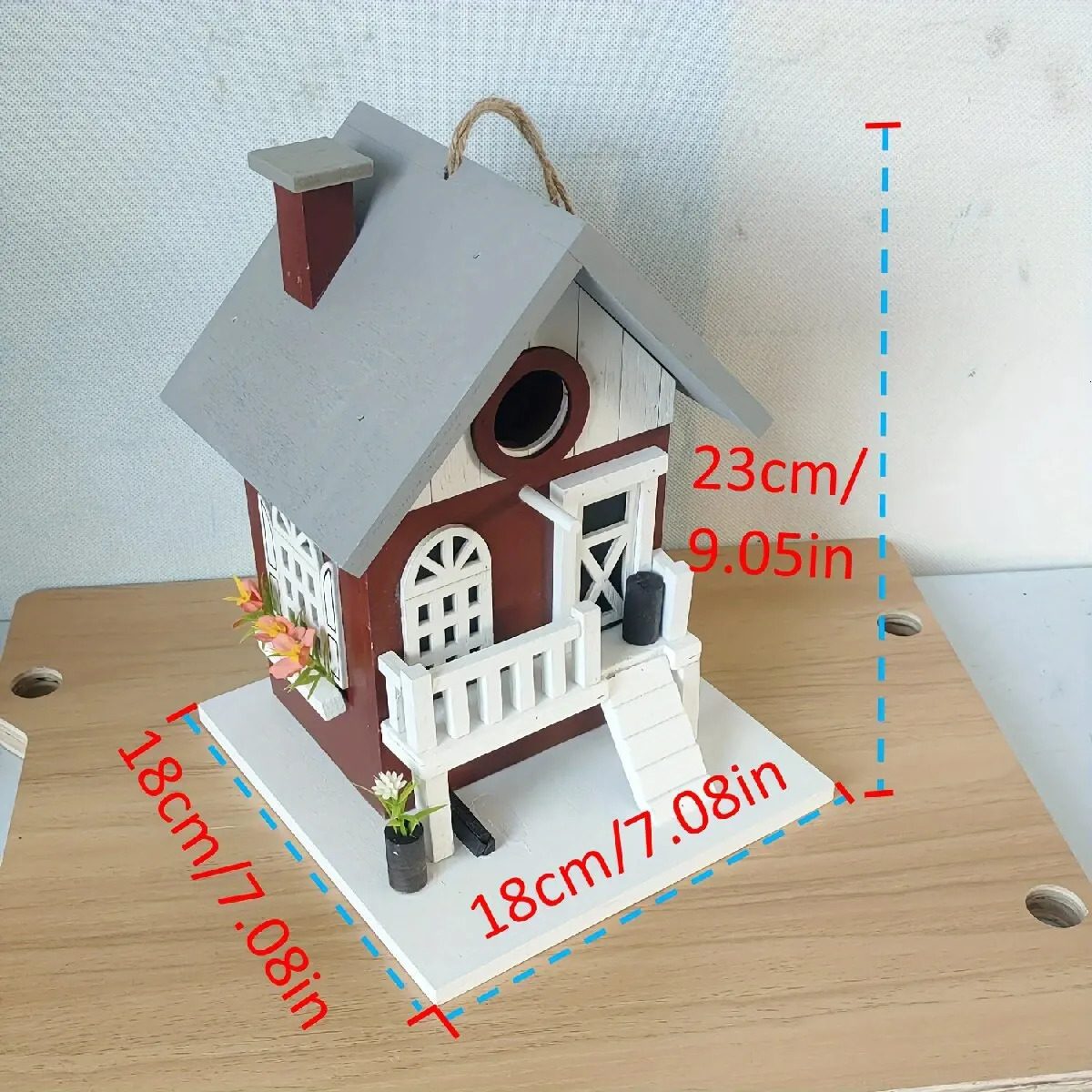 Wooden red birds nest hanging convenient birds nest to keep the bird house warm outdoor patio decoration fashion bird bedroom 250206