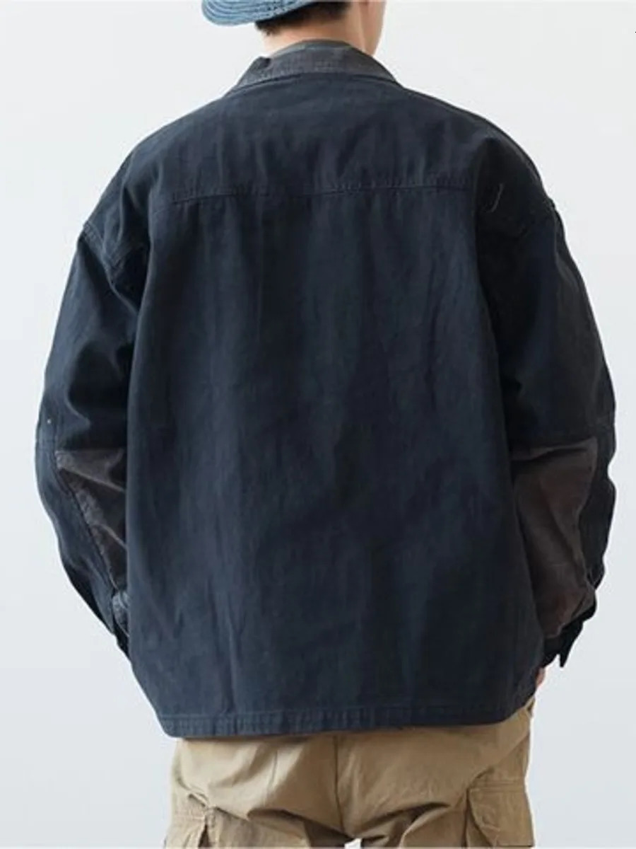 Vintage Army Green Cargo Denim Jacket Men Women Spring Autumn Clothing Harajuku Coat Korean Fashion Military Casual Workwear 250212