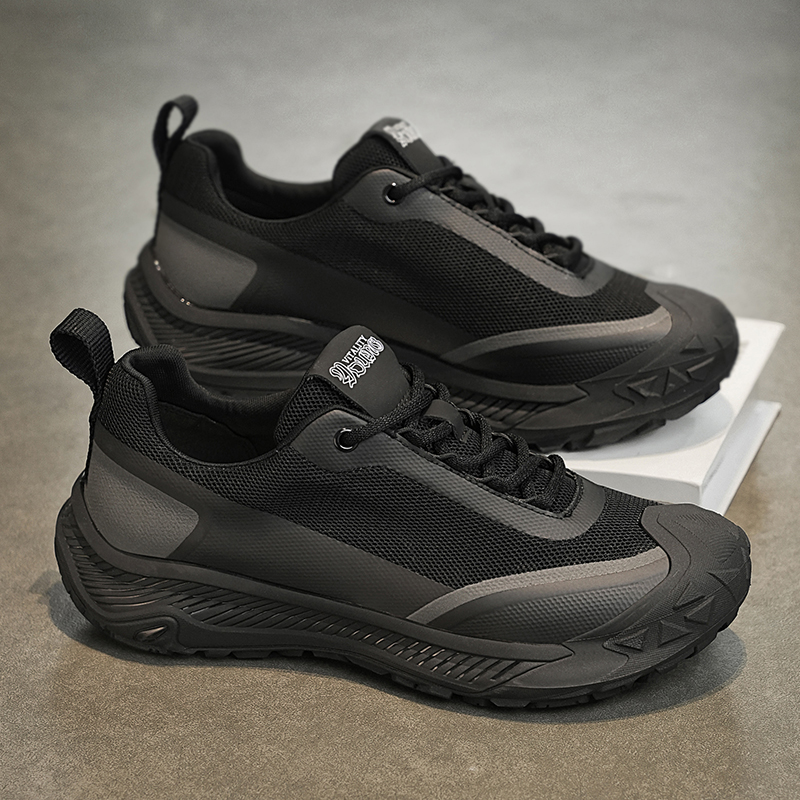 Men Sports Shoes Thick Sole Breathable Simple Style Fashion Versatile Triple Black Light Tan Free shipping