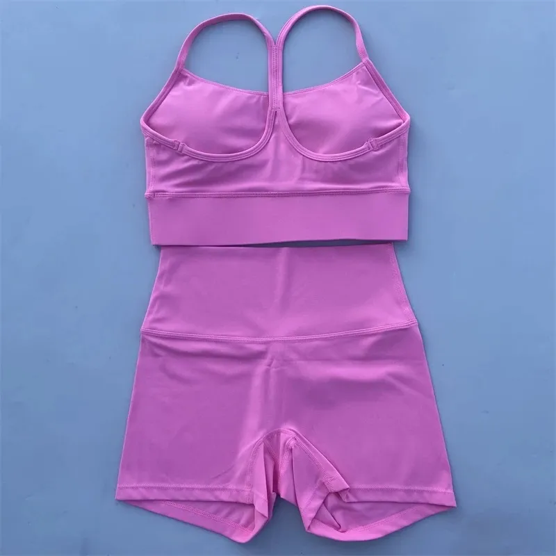 3styles Women Yoga Sets Hotty Biker Shorts Sports Bra Push Up Fiess Back Cross High Waist Elastic Sportswear Outfits Gym Suits Running Workout Tracksu