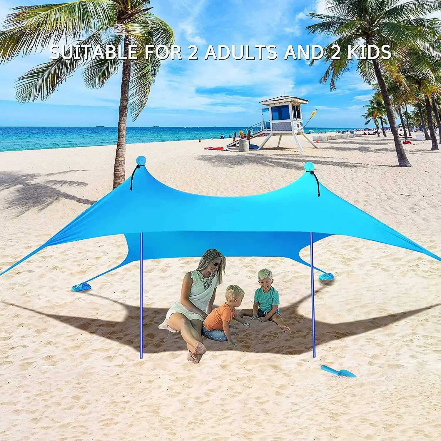 300x300 Beach Tent Sunshade Large Awning Ultralight Sun Shelter for Sea Outdoor UV Resistant Patio Shade Camping Waterproof Tent X250215