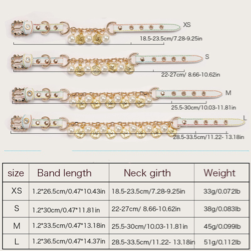 Pink Luxury Dog Collars with Pearls Gold Ornaments, Collar Leash Set for Cats Dogs, Dog Princess Neck Decoration, Adjustable Pet Collars for Gathering