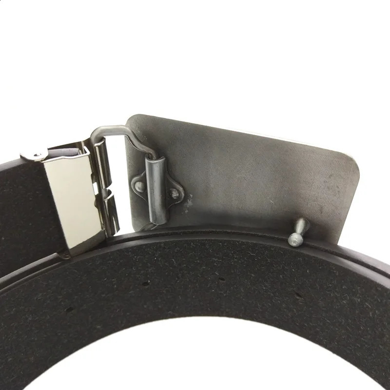 Belts Men High Quality Black Leather Belt Men with Union Jack British Flag Big Metal Belt Buckle Plus Size Belts 130cm 250214