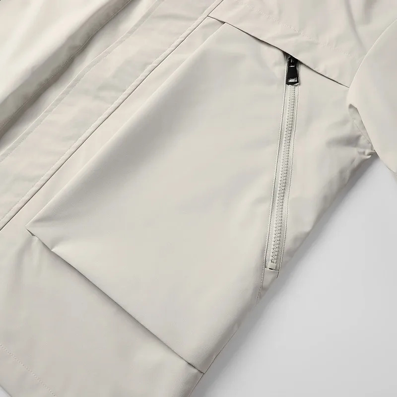 Spring Autumn Mens Windbreaker Jackets Korean Fashion Waterproof Windproof Outdoor Big Pockets Hooded Loose Coat Size 8XL 250210